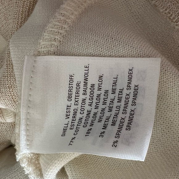 Anthropologie Maeve size M cream Striped Ruffled-Sleeve Helsa Top - Picture 8 of 12